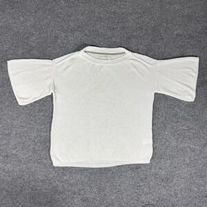 Brochu Walker Shirt Womens‎ Medium White Knit Short Sleeve Cotton Blend Top